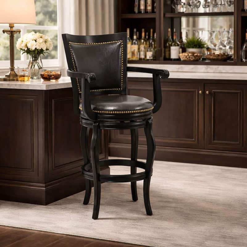 Boraam Jones Wood Swivel Bar Stool