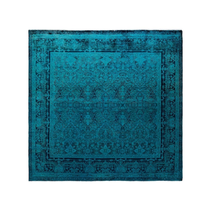 Fine Vibrance, One-of-a-Kind Hand-Knotted Area Rug - Blue, 6' 1" x 6' 2" - 6' 1" x 6' 2"