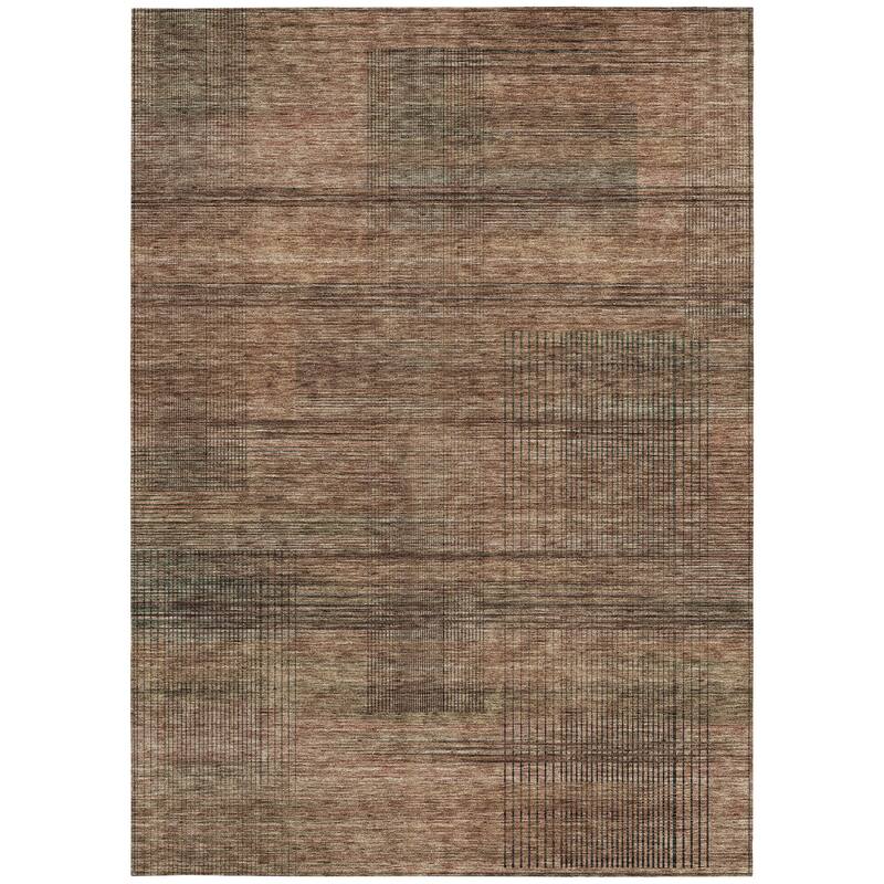HomeRoots Striped Transitional Rectangle Outdoor Rug