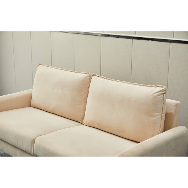 Beige Fabric Upholstered Sofa