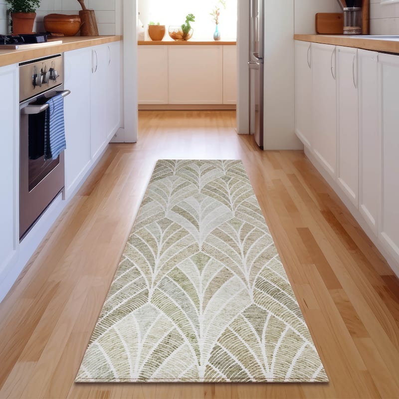 Premium Washable Super Soft Chic Mosaic Mayfield Rug - Khaki - 2' 3" x 7' 6"