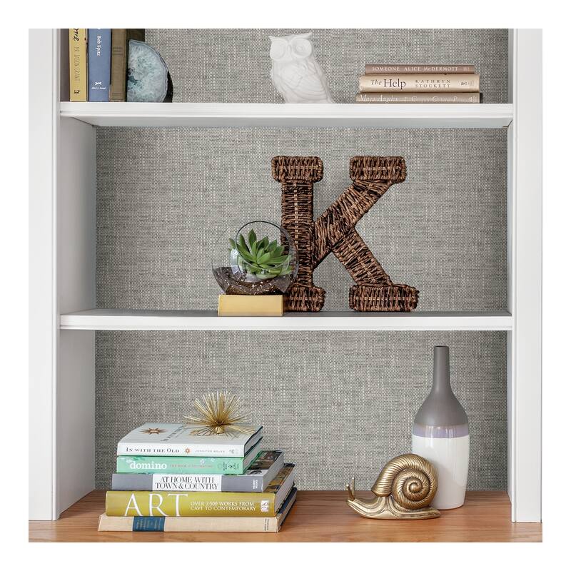 NuWallpaper Grey Poplin Texture Peel & Stick Wallpaper - 216in x 20.5in x 0.025in