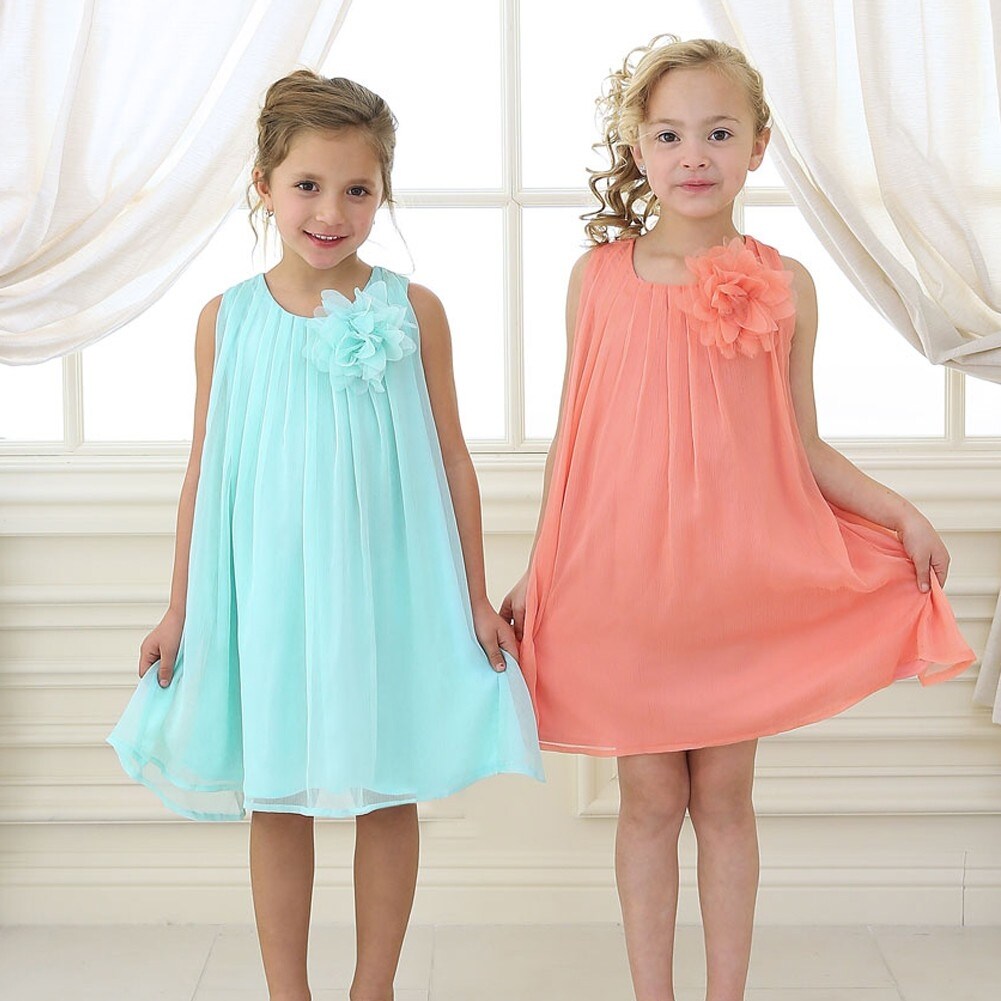 children's coral bridesmaid dresses