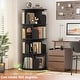 preview thumbnail 41 of 102, 4/5/6 Tiers Round Rotating Bookcase, Revolving Floor Standing Bookshelf Corner Organizer Display Black-4T