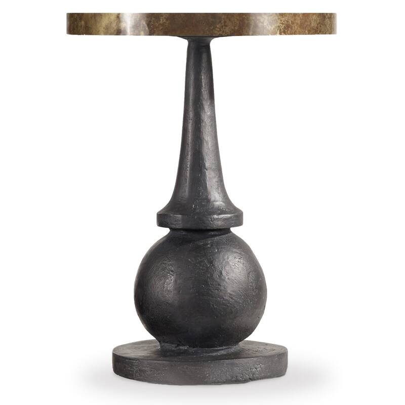 Hooker Furniture Curata 18" Diameter Acid Washed Brass Top Rustic - Washed Brass / Black