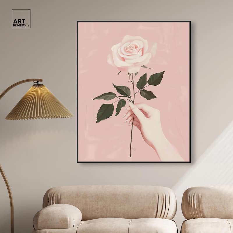 Gift of a Rose Canvas by Art Remedy