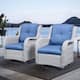 Option Light Grey Wicker / Blue Cusion