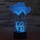 3D Love Heart Light 7 Color Change 3D Illusion Lamp with Smart Touch - Standard