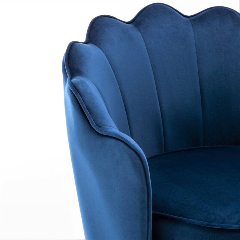 Cavett 28.3" Wide Velvet Barrel Chair with Gold Metal Legs