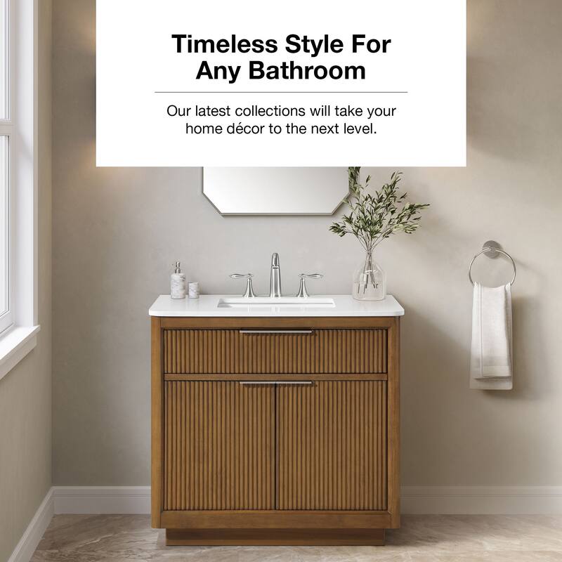 OVE Xander Bathroom Vanity with White Engineered Stone Top