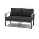 preview thumbnail 64 of 144, Aluminum Patio Outdoor Sectional Sofa Set with Fire Pit, Swivel Rocking Chairs and Ottomans Loveseat - Black