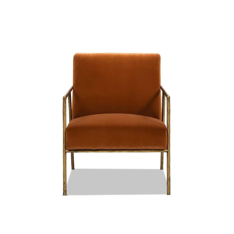 Aerin 24.5" Hammered Brass Velvet Accent Arm Chair