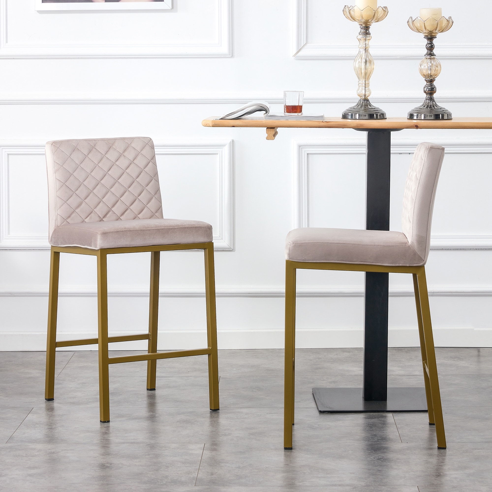 Cheap Modern Design High Counter Stool metal legs Kitchen