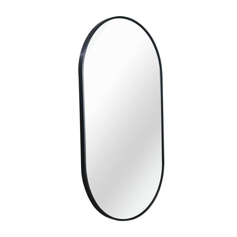 20"x 33" Metal Oval Mirror with Reinforced Hooks and Screws