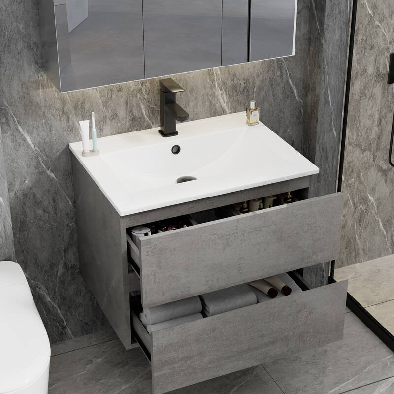 Wall Mounted Bathroom Vanity Sink Combo Cabinet Vanity Set