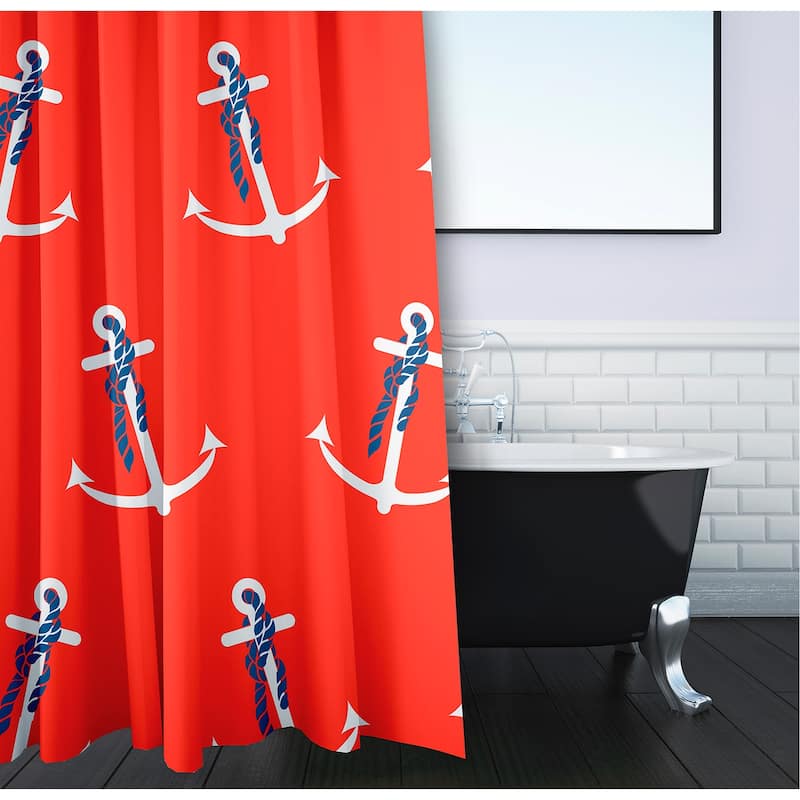 71 x 74-inch Anchor Whimsy Geometric Print Shower Curtain