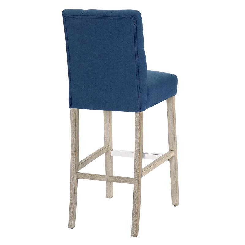 Carter 29" Button Tufted Bar Stool (Set of 2) Antique Gray Finish