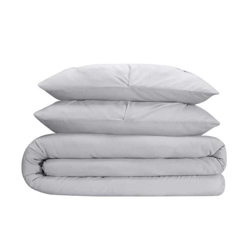 Serta Simply Clean Antimicrobial Pleated 3 Piece Duvet Set