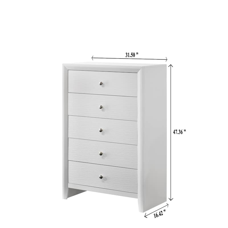 Idell 4 Piece White Sleigh Bedroom Set