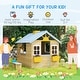 preview thumbnail 4 of 7, Outsunny Wooden Playhouse for Kids Outdoor Garden Pretend Play Games, Adventures Cottage, with Working Door, Windows, Blue