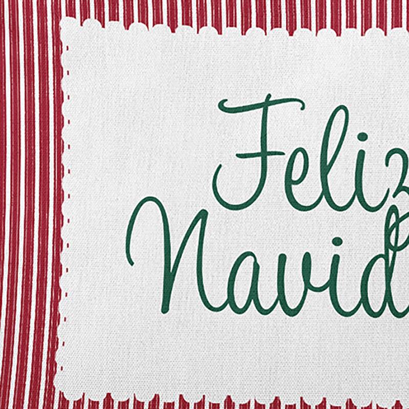 Feliz Navidad Ticking Christmas Accent Pillow