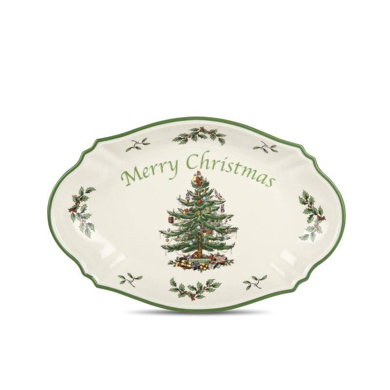 Spode Christmas Tree Merry Christmas Tray - 11" L