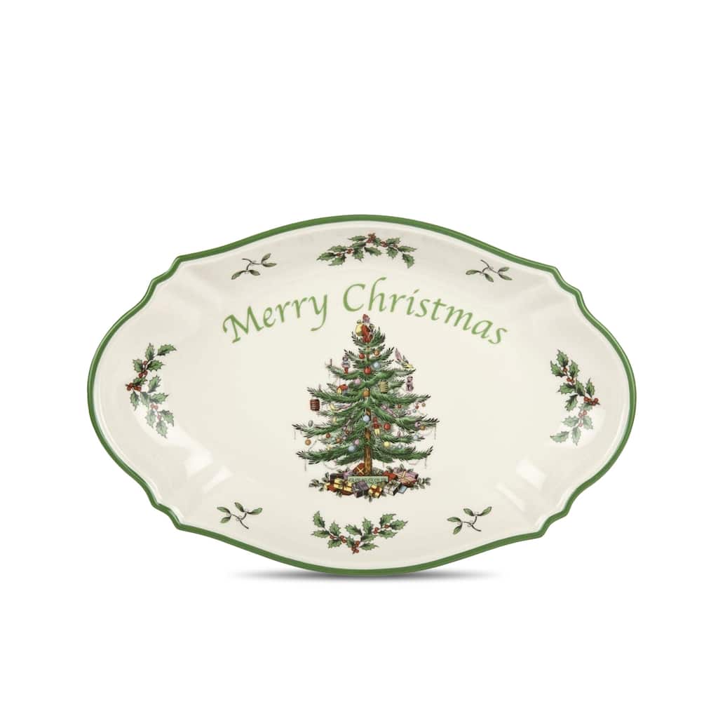 Spode Christmas Tree Merry Christmas Tray - 11" L