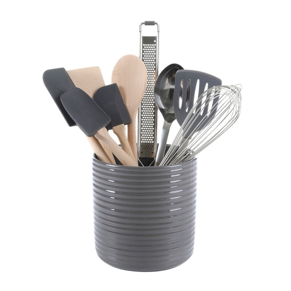 Martha Stewart Utensil Holder, 10-Piece Cooking Utensil Set - Bed