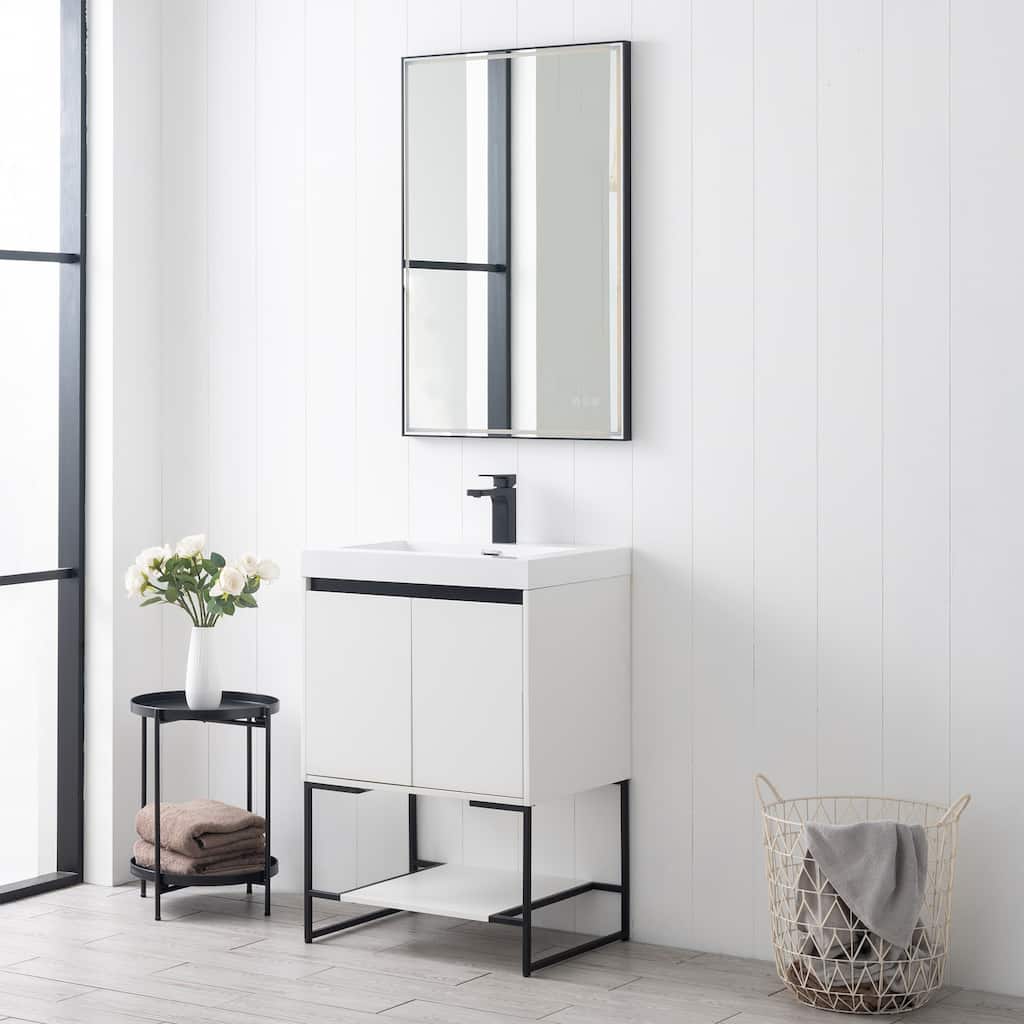 Blossom Porto Bathroom Vanity Set with Open Shelf & Acrylic Sink