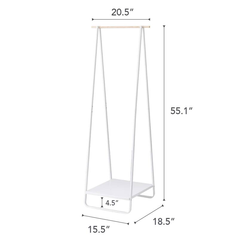 Yamazaki Home Coat Rack with Shelf, Steel, Holds 24.2 lbs - L 18.5 x W 20.47 x H 55.12 inches