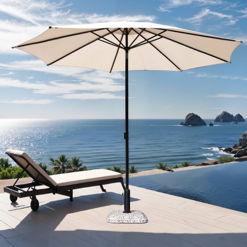 Pellebant Outdoor Patio Square Umbrella Base Concrete-Cobble Finish - N/A