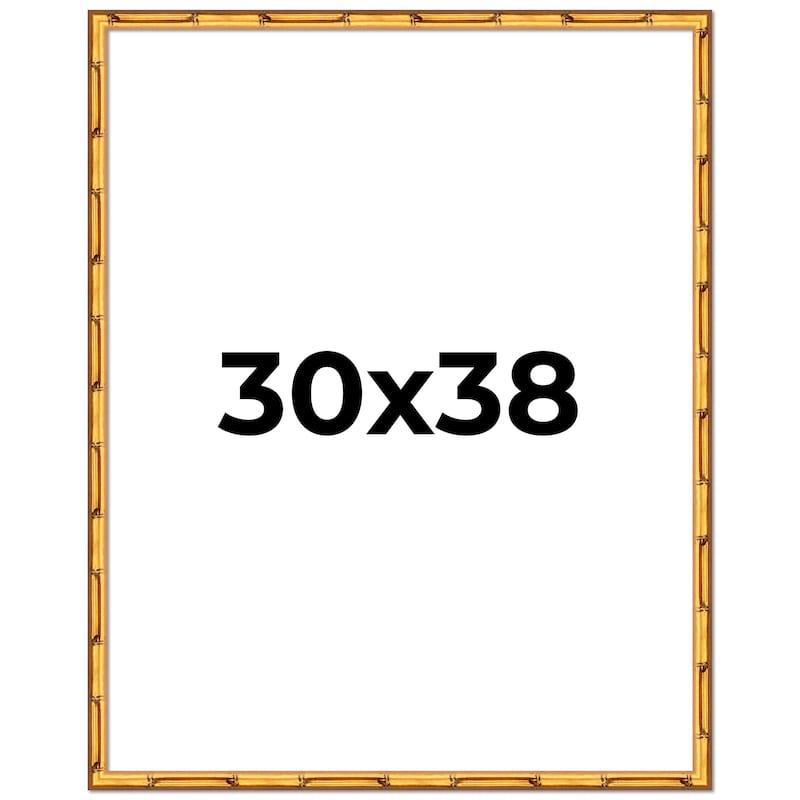 30x38 Frame Gold Bamboo Solid Wood Picture Frame | 1 Inch Moulding