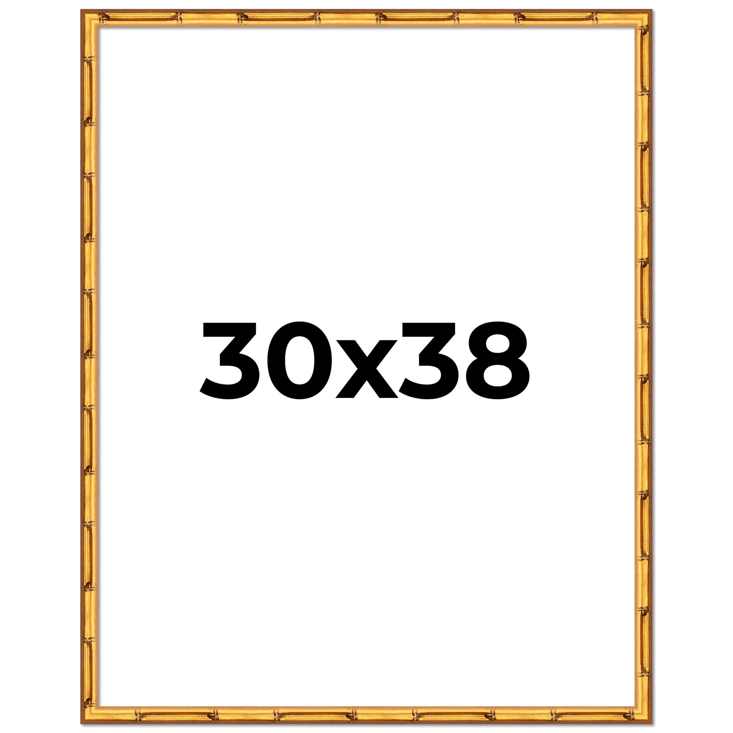 30x38 Frame Gold Bamboo Solid Wood Picture Frame | 1 Inch Moulding