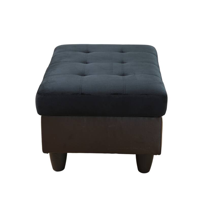 KISRAIS 34" Wide Upholstered Storage Ottoman