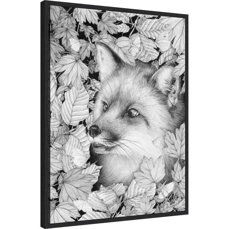 Fox and Forest by Ec Mazur Framed Canvas Wall Art