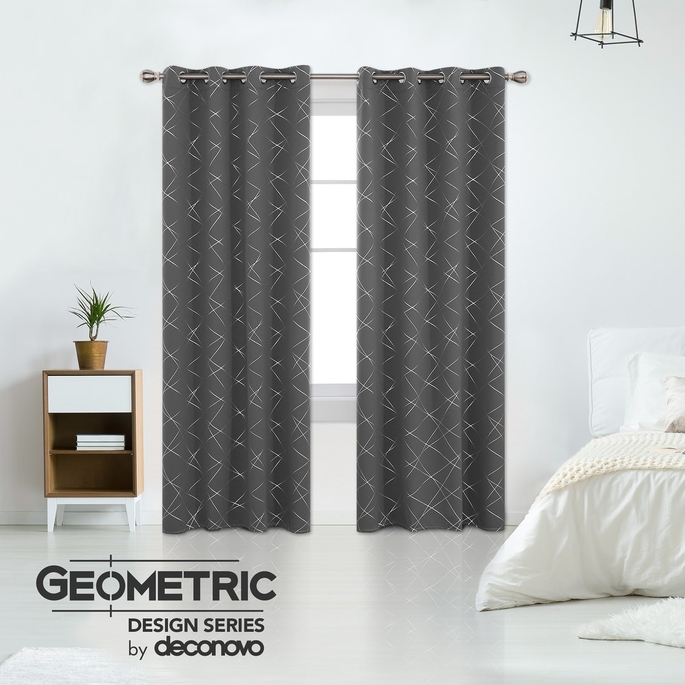 Deconovo 52 Inch Geometric Print Curtain Panel Pair(2 Panel)