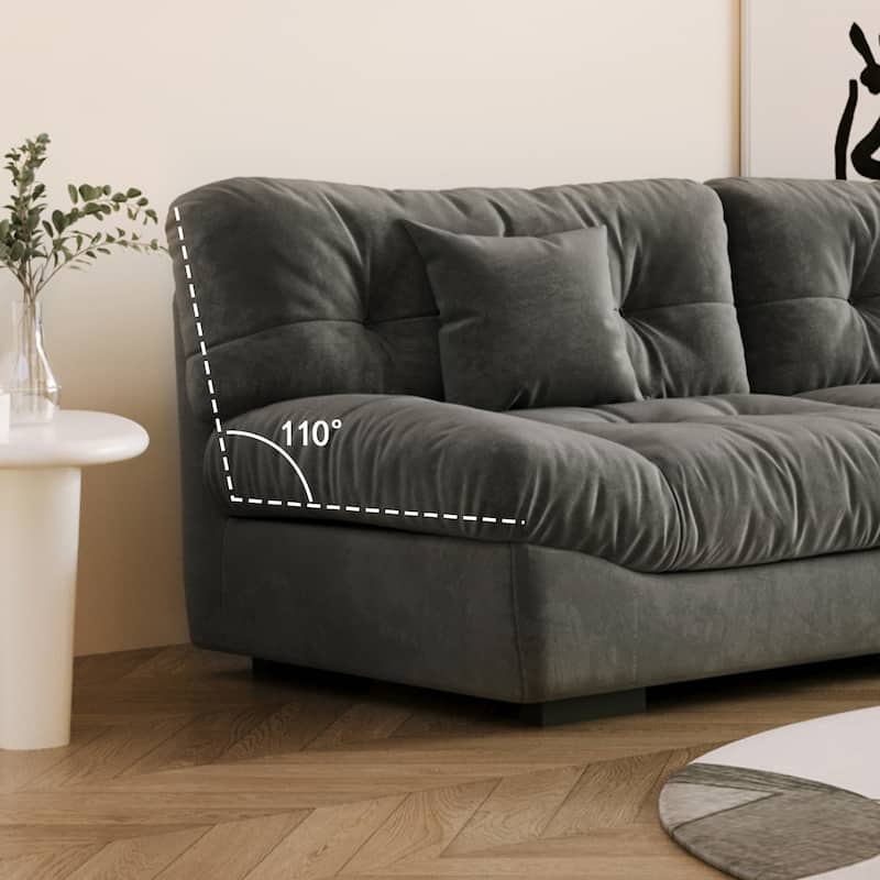 105'' Modern Sanded Velvet Cloud Loveseat Sofa Sectional Couch for Living Room