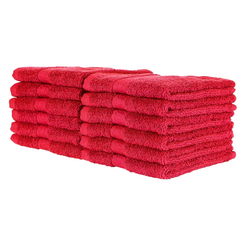 Arkwright True Color Towel Sets - Washcloth - Set of 12 - Bugundy
