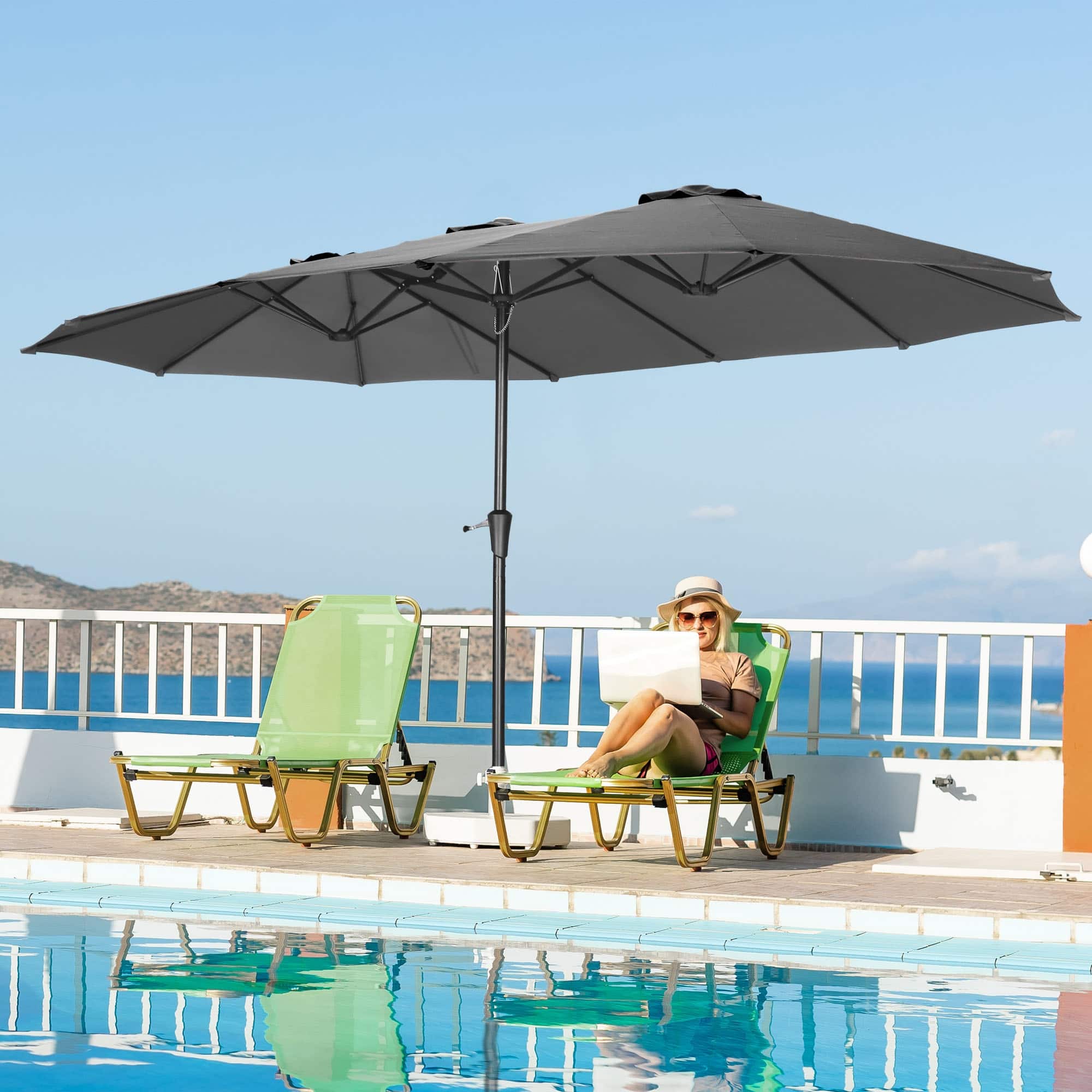 grey patio umbrella canada Dark Stand Our outdoor patio umbrella is made of rust SCANCOM 7,7 ft. Lifestyle Garden