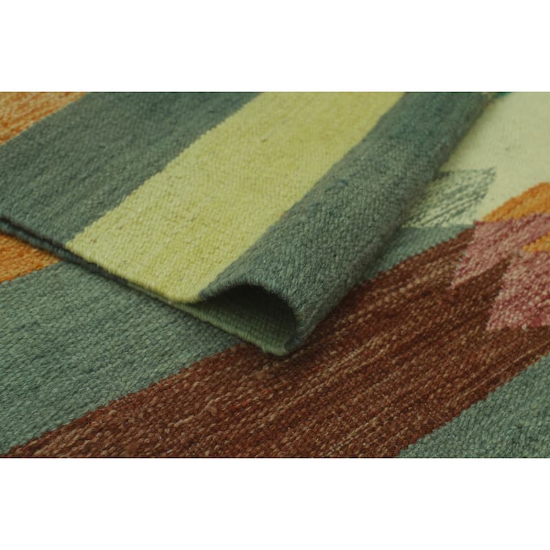 Noori Rug Winchester Flatweave Youssef Burgundy/Beige Rug - 6'6" x 9'8"