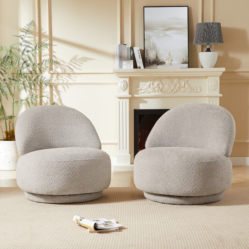 Fabric Swivel Chair with Metal Frame