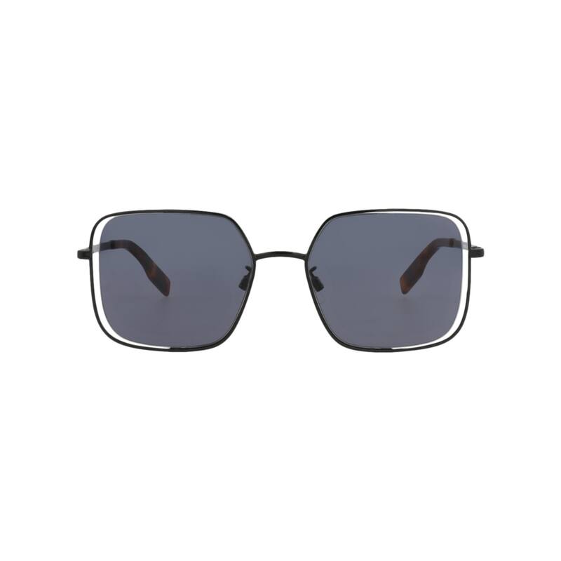 McQ Alexander McQueen Square-Frame Metal Sunglasses - Black Black Grey - Black - Grey Lens