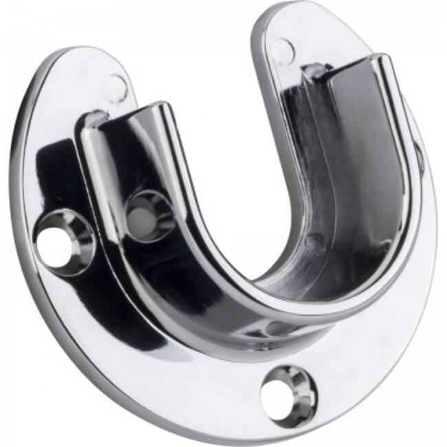 Hardware Resources Open Top Screw In Closet Rod Mounting Bracket for - Polished Chrome