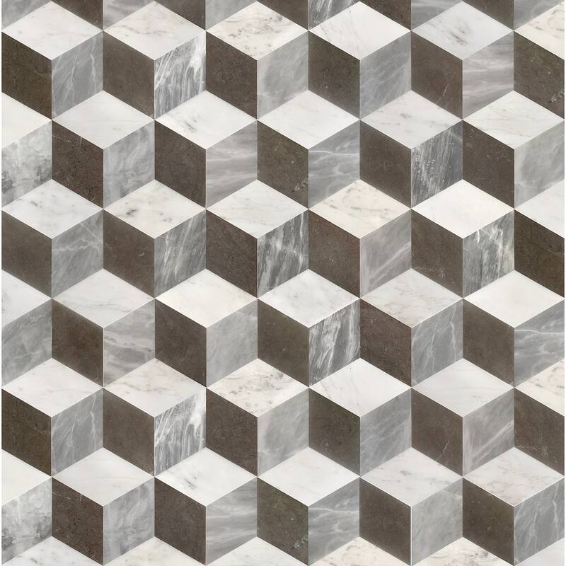 Hexagon Waterjet Natural Polished Marble Tiles for Floor and Wall, 1 Box 12 PCS