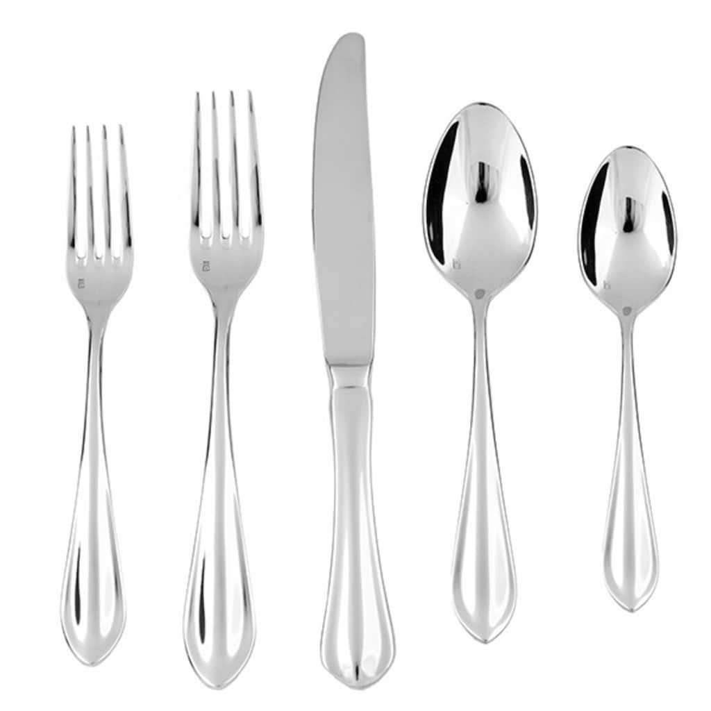 Fortessa Forge 18/10 Stainless Steel, 5PC Flatware Set (Service for 1), Silver - 5 Piece Set