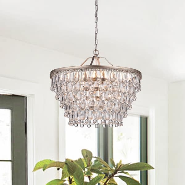 slide 2 of 3, Aura 6-Light Crystal Chandelier