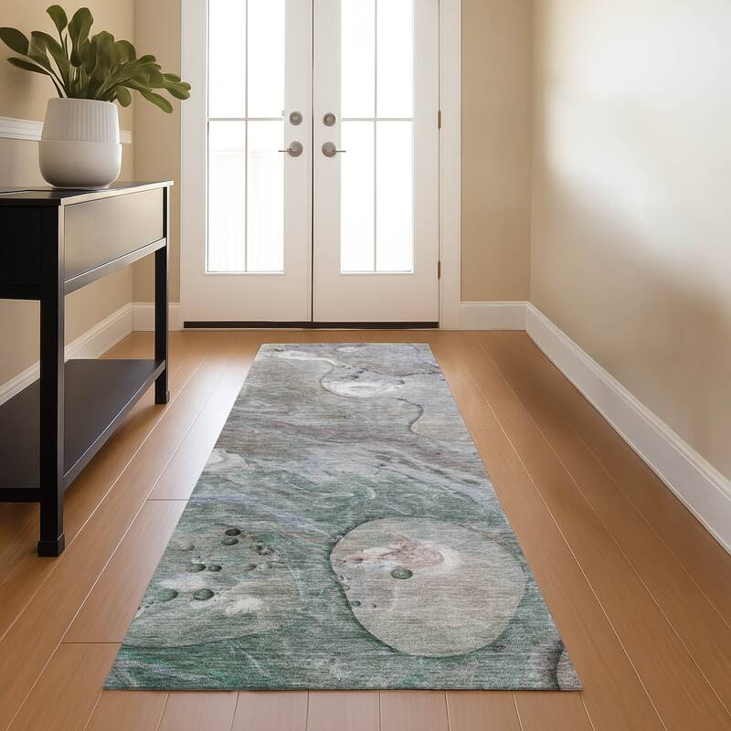 Premium Washable Super Soft Abstract Chic Mayfield Rug - Khaki - 2'3" x 7'6"