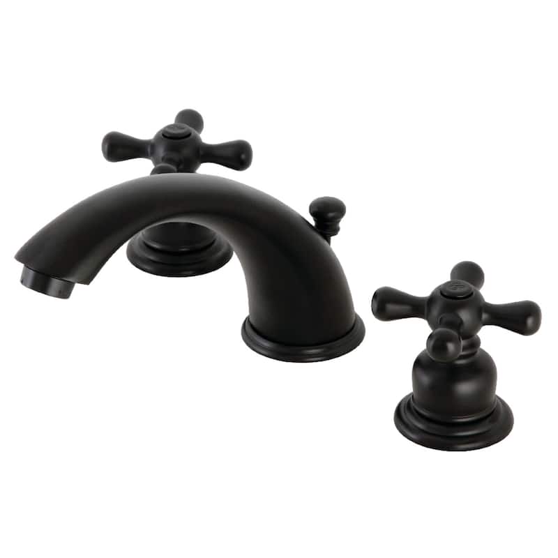 Kingston Brass Victorian Deck Mount Widespread Bathroom Faucet - Matte Black