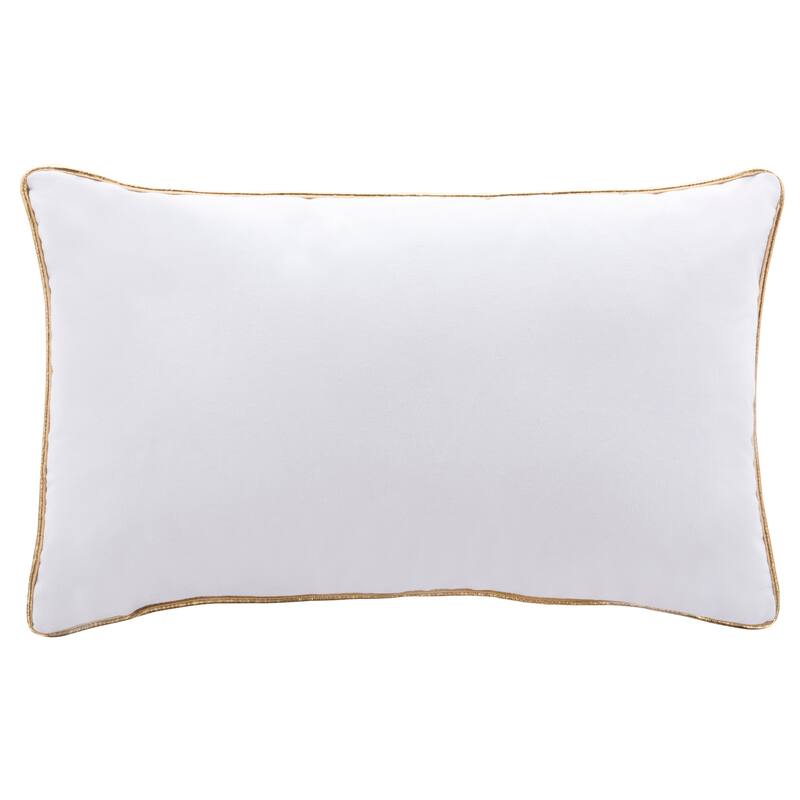 SAFAVIEH Holiday Marulka Fa La La Ivory/Red 12 x 20-inch Decorative Pillow