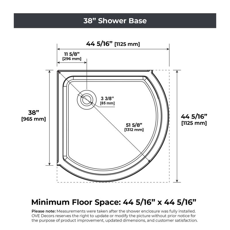 OVE Decors Breeze Corner Shower Sliding Door with Base and Clear